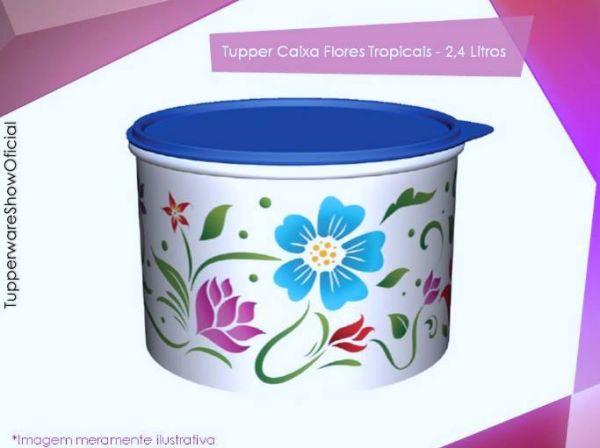 Tupper caixa Flores Tropicais 2,4 litros